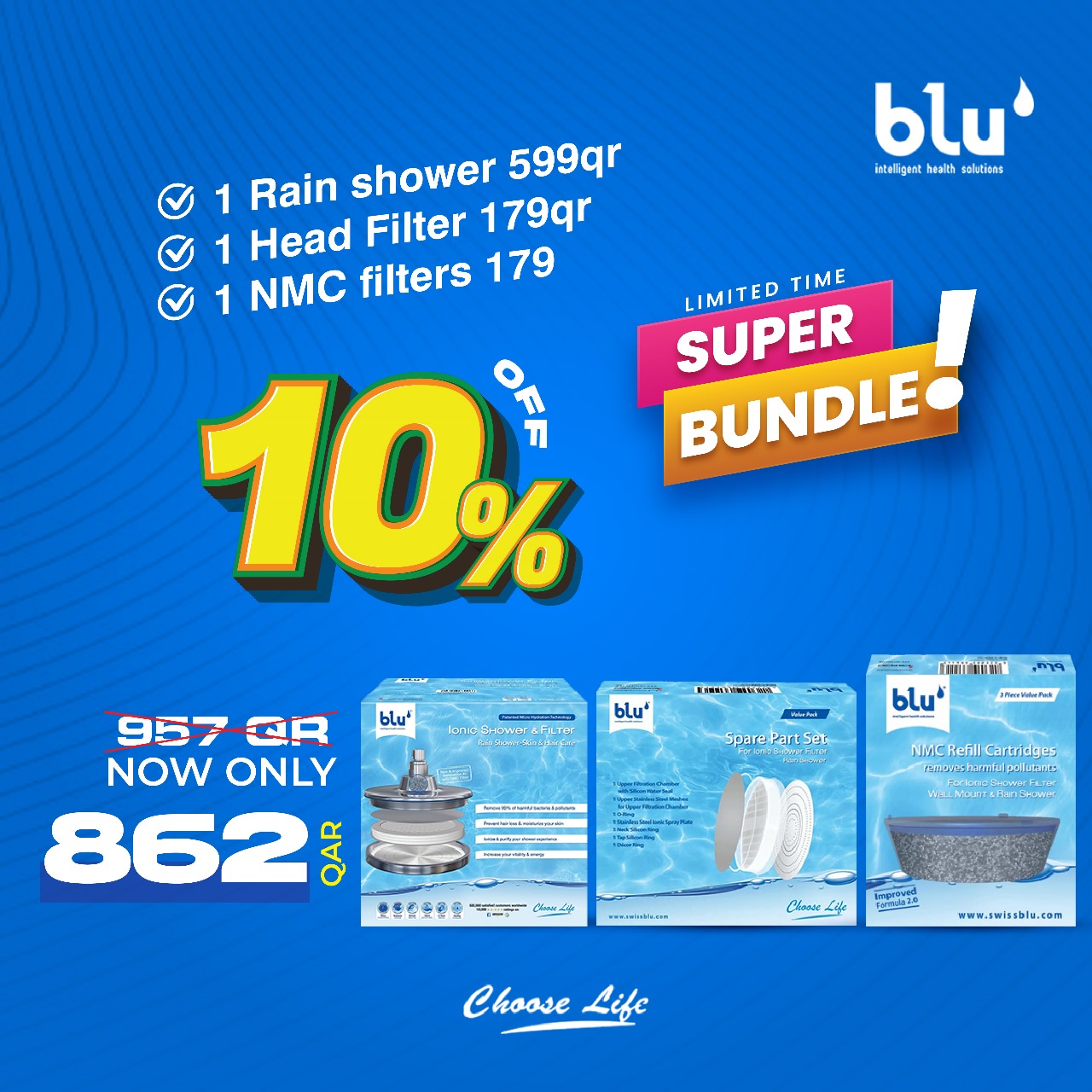 SPECIAL SUPER BUNDLES ONLY 862 Blu Shower Head Filter